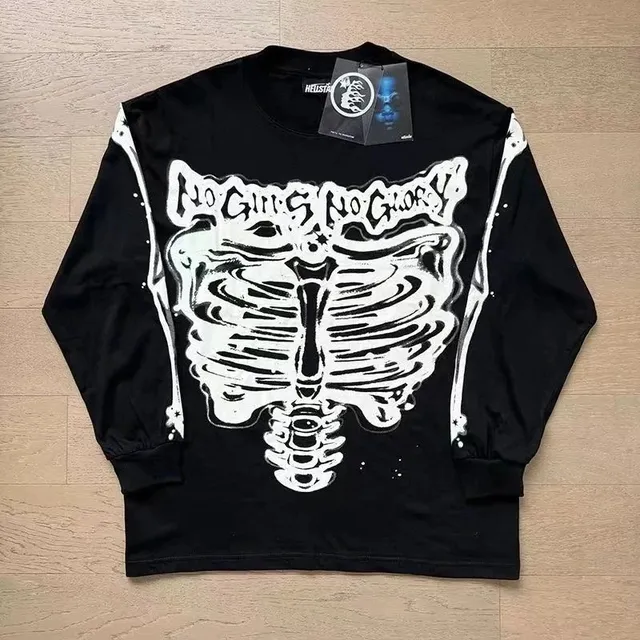 Hellstar Long Sleeve Tee No Guts No Glory Skeleton