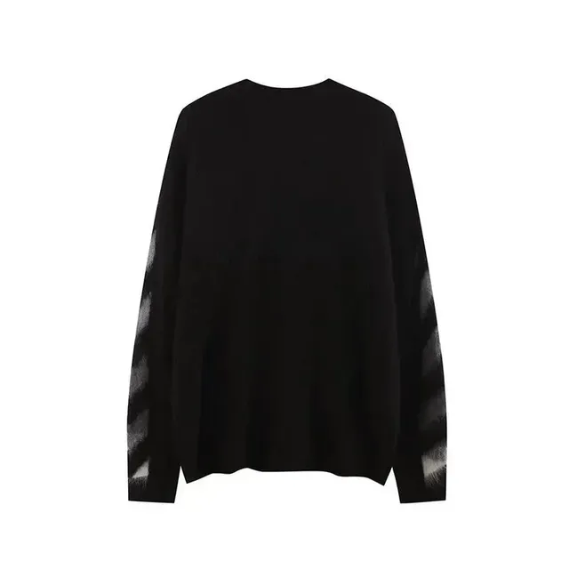 Off-White Knit Sweater Diagonal Stripe Sleeve