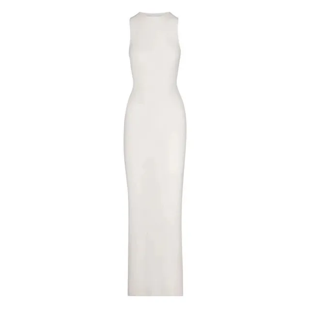 SKIMS Sleeveless Midi Dress Ribbed Knit