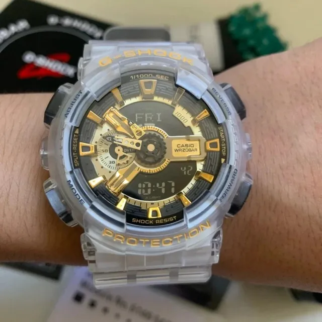 Casio G-Shock GA-110 Clear Case Gold Accents
