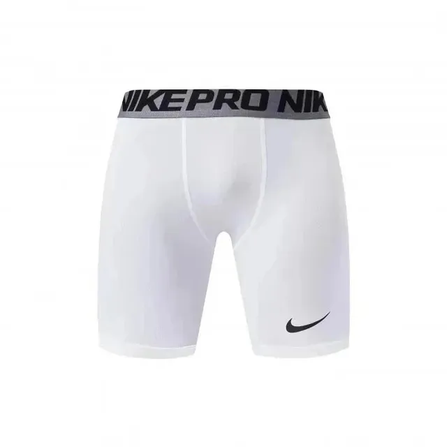 Nike Pro Compression Shorts White with Black Swoosh