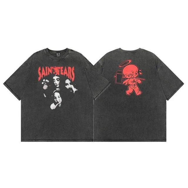 Saint Laurent Graphic T-Shirt Saint Tears Print