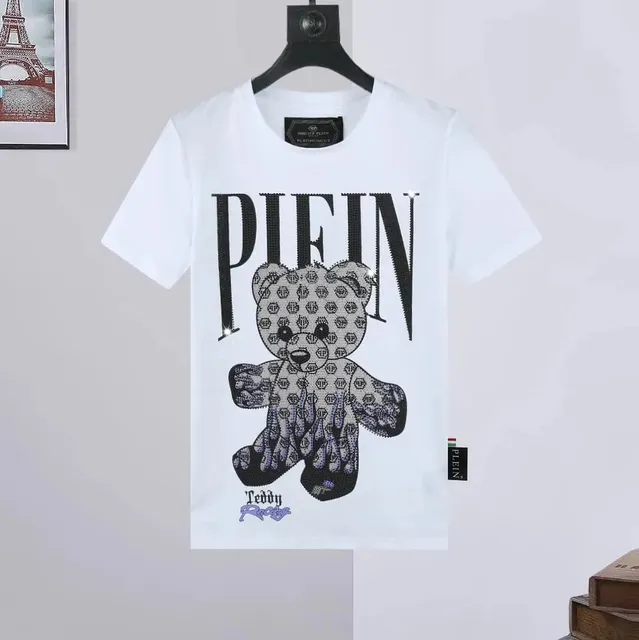 Philipp Plein Teddy Racing Tee Crystal Bear Logo