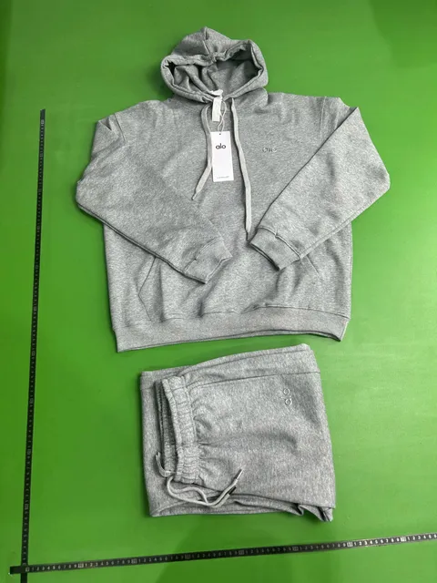 Alo Yoga Hoodie and Jogger Set Heather Grey