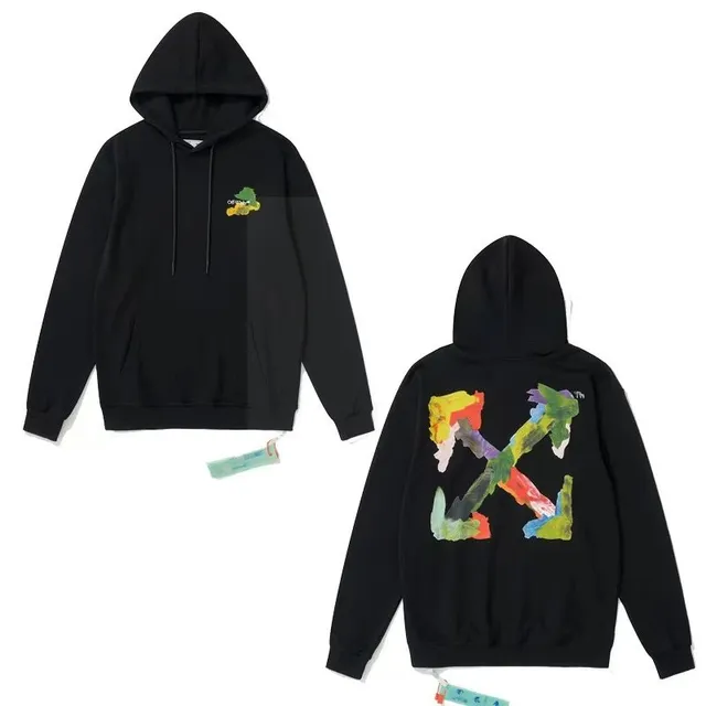 Off-White Zip-Up Hoodie Painted Arrow