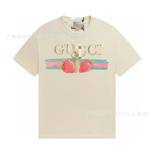 Gucci Strawberry Print T-Shirt Strawberry Logo