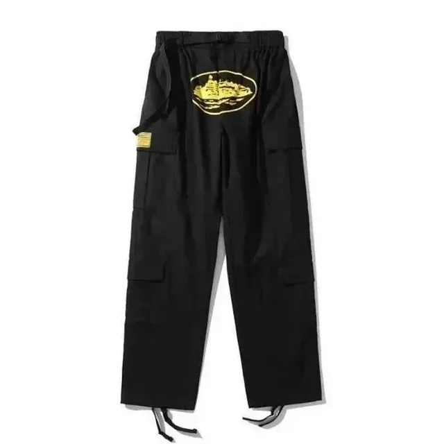 Corteiz Cargo Pants Gold Logo