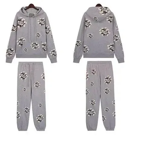 Gucci Floral Hoodie and Joggers Set Grey with Floral Print