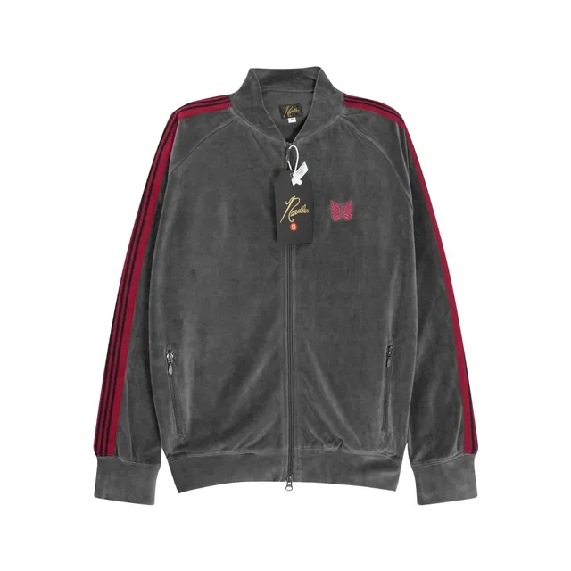 Velvet Track Jacket Butterfly Embroidery