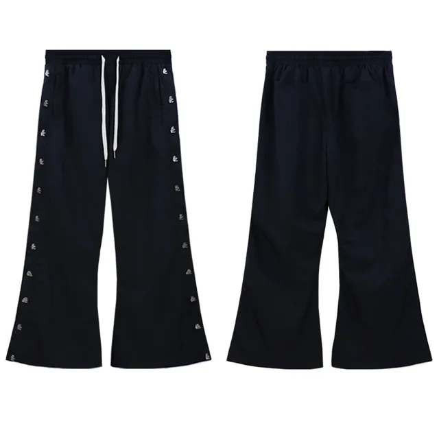 Balenciaga Wide-Leg Trousers Embroidered Logo
