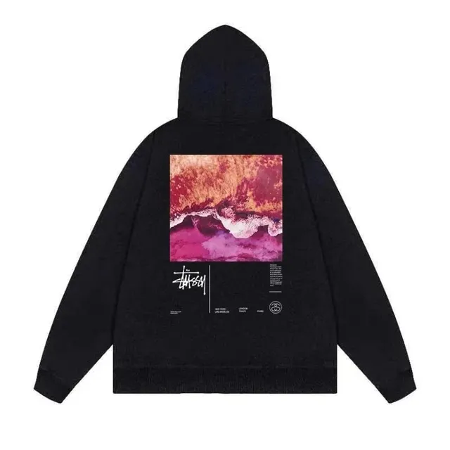 Stüssy Hooded Sweatshirt Ocean Print