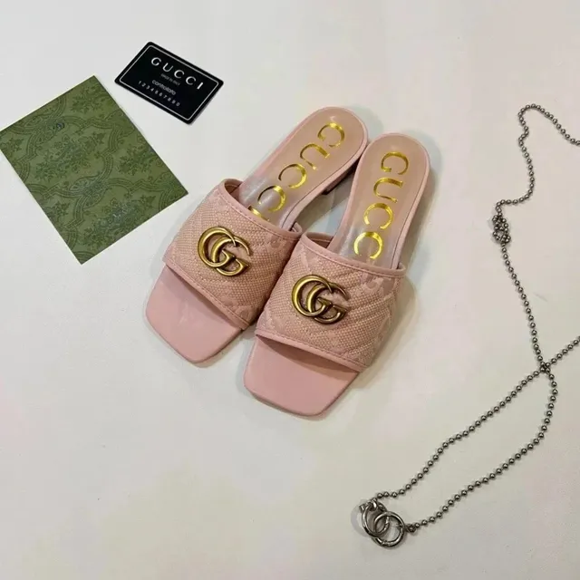 Gucci GG Marmont Slide Pink Guccissima