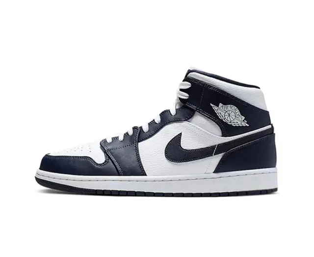 Air Jordan 1 Mid Navy and White