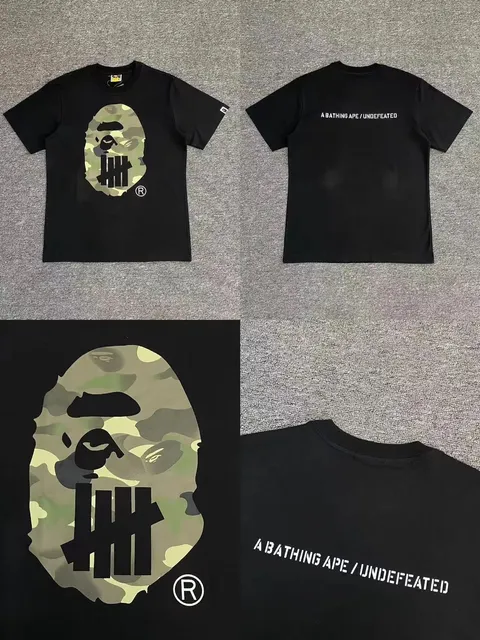 BAPE Short-Sleeve Tee Camo Ape Head / UNDEFEATED