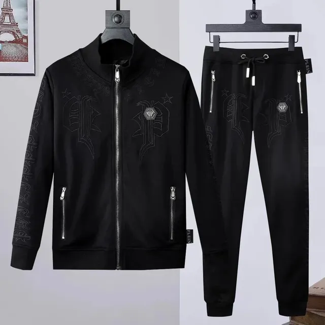 Philipp Plein Track Jacket and Pants Set Embroidered Logo