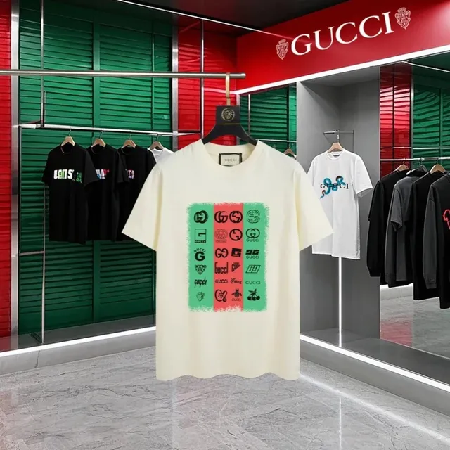 Gucci Graphic T-Shirt Logo Grid Print