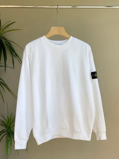 Stone Island Crewneck Sweatshirt Compass Patch White