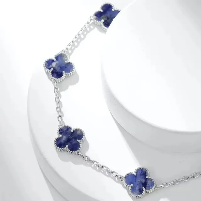 Van Cleef & Arpels Alhambra Necklace Five Motifs with Lapis Lazuli