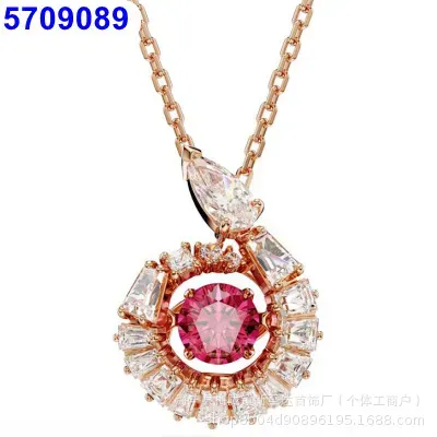 Snake smart rose gold red necklace