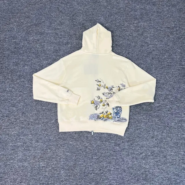 Chanel Zip-Up Hoodie Floral and Ceramic Print