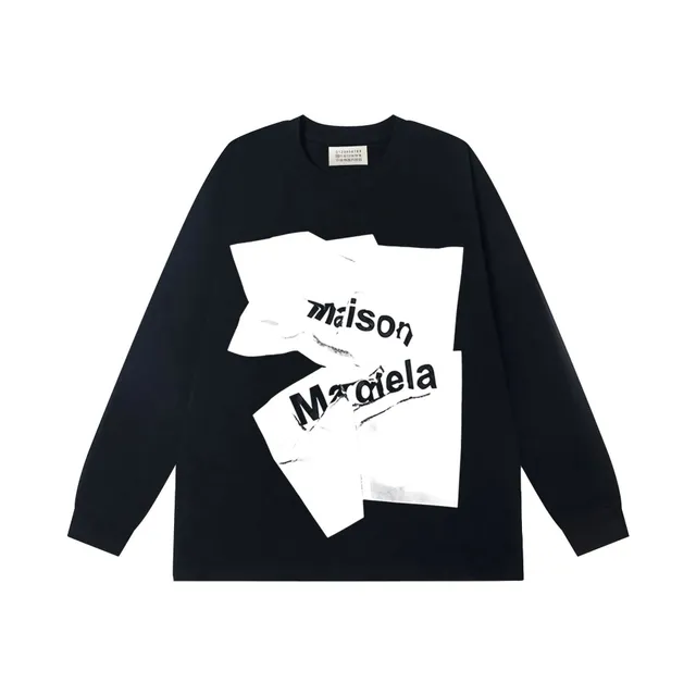 Maison Margiela Long-Sleeve Tee Torn Paper Logo Print