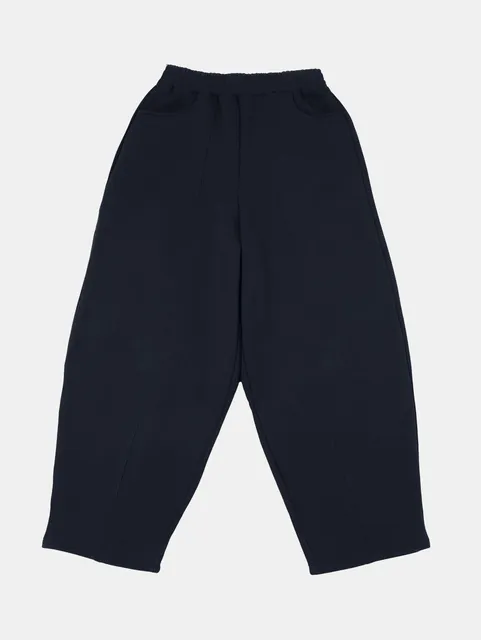 Navy blue straight sweatpants fabric washing/V2
