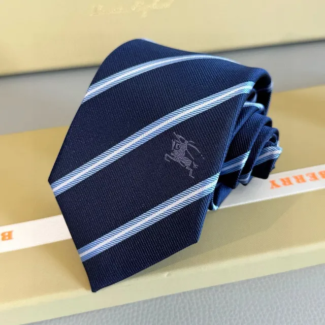 Burberry Striped Tie Equestrian Knight Logo