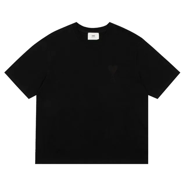 AMI Paris Heart Logo T-Shirt Black