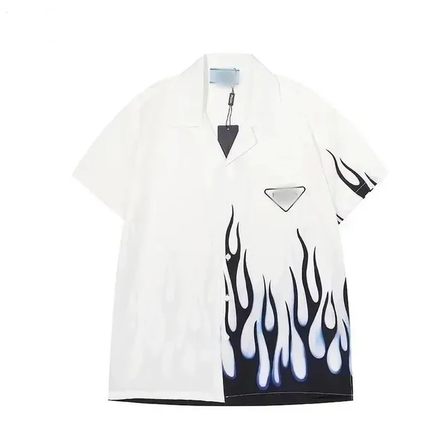 Prada Flame-Print Shirt Flame Graphic