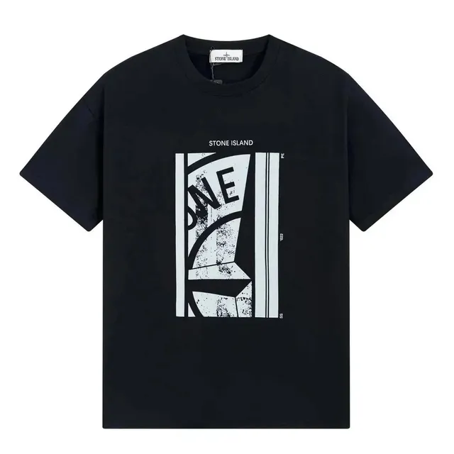 Stone Island Graphic T-Shirt Distressed Logo Print