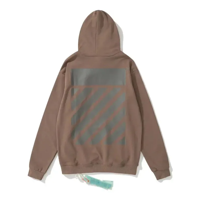 Off-White Zip-Up Hoodie Diagonal Stripe