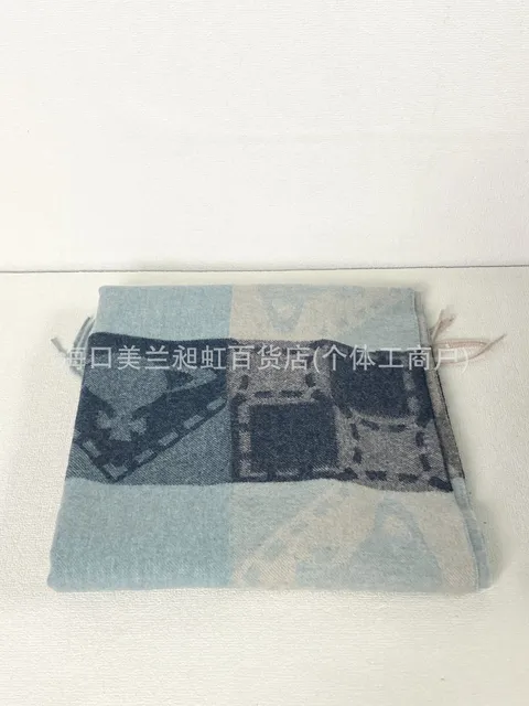 Blue checkerboard scarf