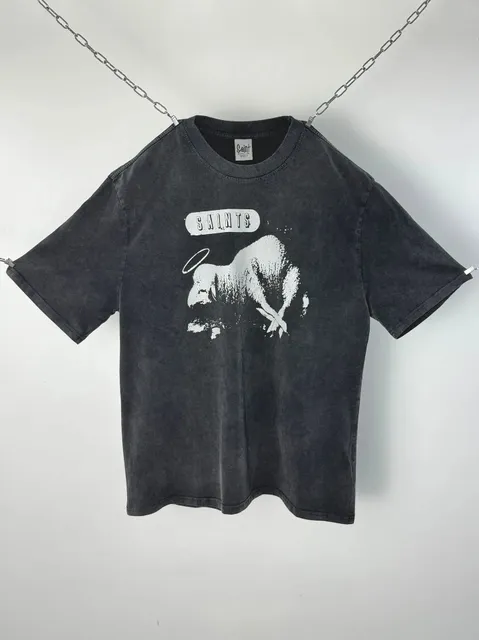 Saint Laurent Saints Graphic Tee Washed Black