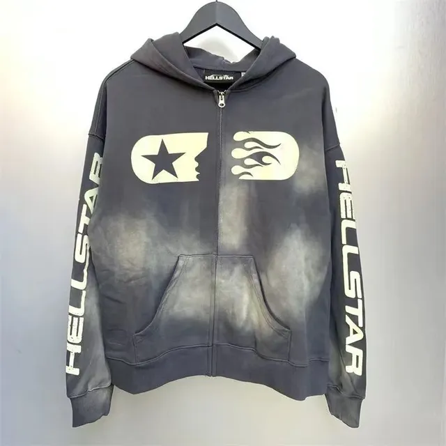 Hellstar Zip-Up Hoodie Ombre Print