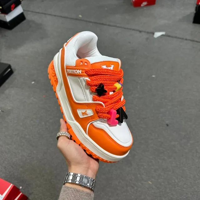 Louis Vuitton LV Trainer Orange and White