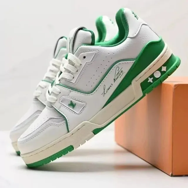 Louis Vuitton LV Trainer White Green