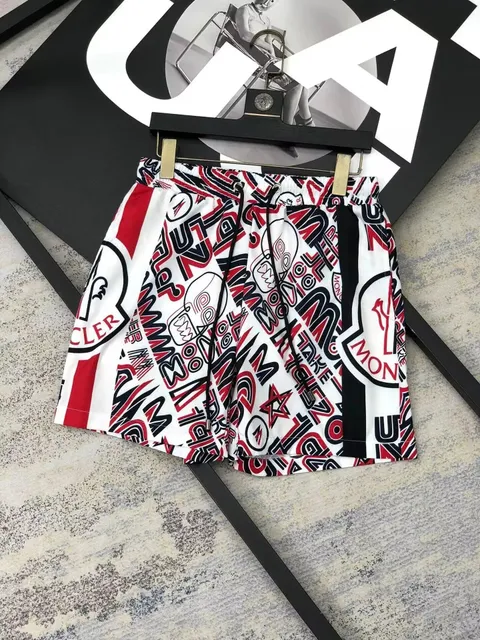 Moncler Printed Shorts All-Over Logo Print