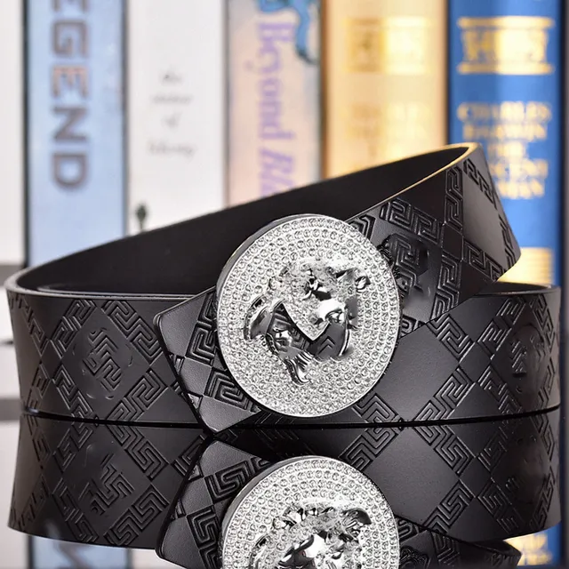 6 # Silver Buckle+Antique Medusa Black