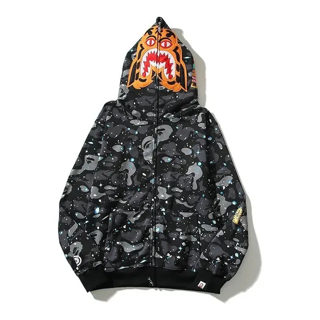 BAPE Full Zip Hoodie Galaxy Camo with Shark Hood