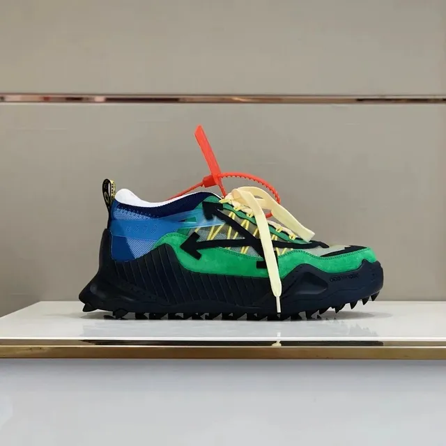 Off-White Diagonal Green Blue Black