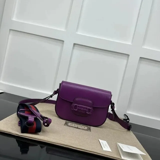 Gucci Horsebit 1955 Mini Shoulder Bag Matte Leather with Web Strap