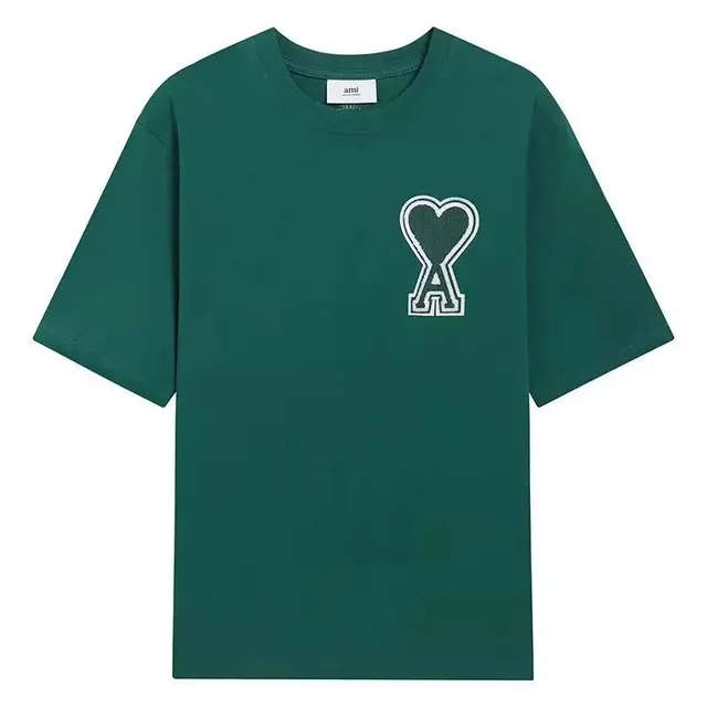 AMI Paris Heart Logo T-Shirt Embroidered Heart A