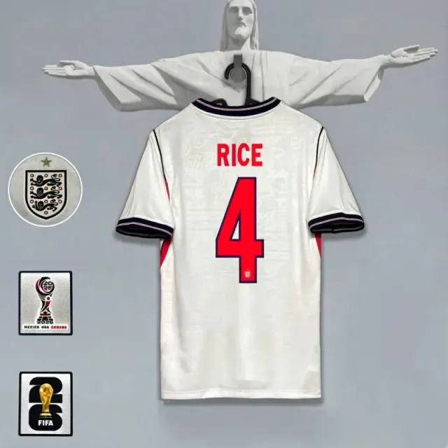 England home jersey, number 4 with captain's armband