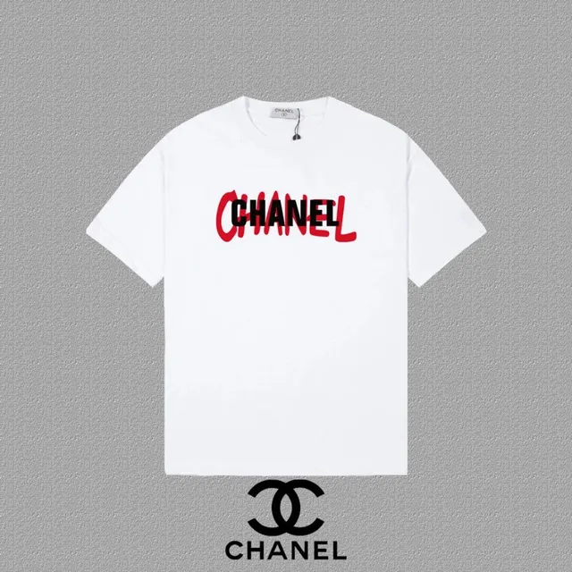 Chanel Graphic T-Shirt Red and Black Logo