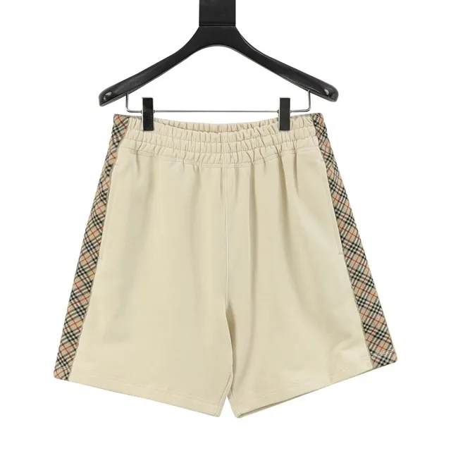 Burberry Side-Stripe Shorts Check Trim