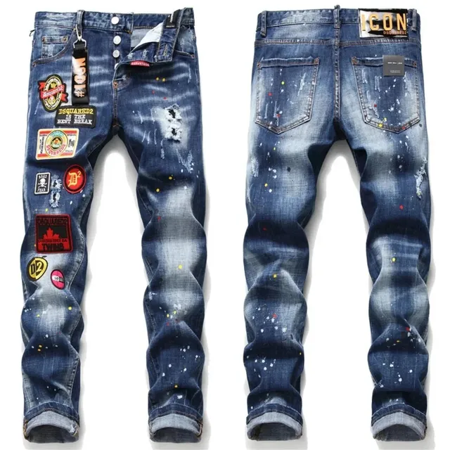 Dsquared2 Icon Jeans Patchwork Splatter