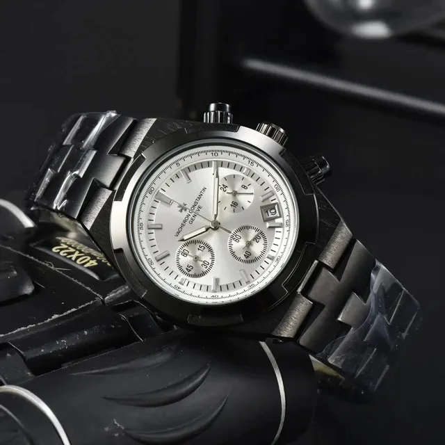 Vacheron Constantin Royal Oak Chronograph Silver Dial Black Case