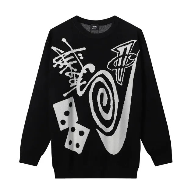 Stüssy Knit Sweater Dice & Graffiti Print