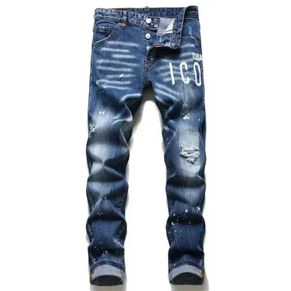 Dsquared2 Distressed Jeans ICO Print