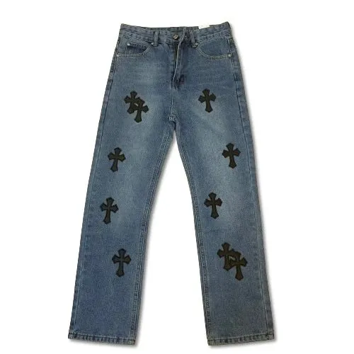 Chrome Hearts Jeans Cross Embroidery